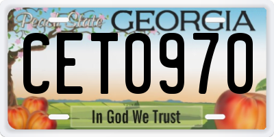 GA license plate CET0970