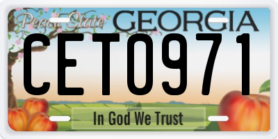 GA license plate CET0971