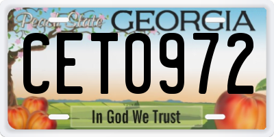 GA license plate CET0972