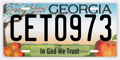GA license plate CET0973