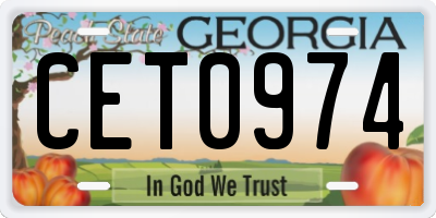 GA license plate CET0974
