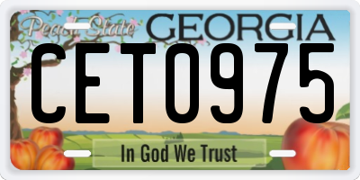 GA license plate CET0975