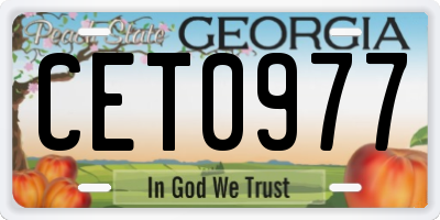 GA license plate CET0977