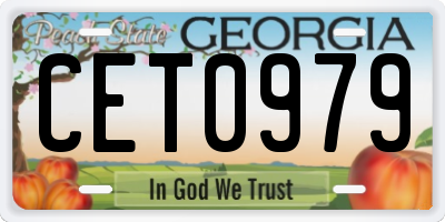 GA license plate CET0979