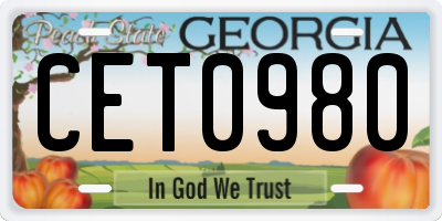 GA license plate CET0980