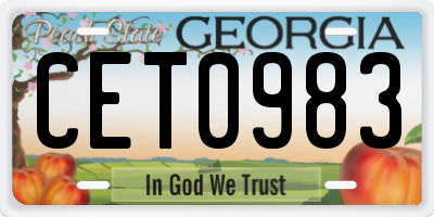 GA license plate CET0983