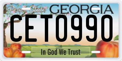 GA license plate CET0990