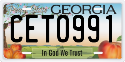 GA license plate CET0991