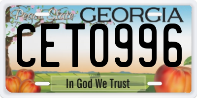 GA license plate CET0996