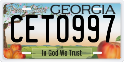 GA license plate CET0997