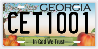 GA license plate CET1001