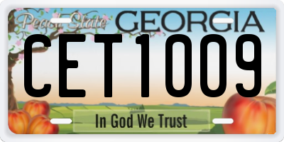 GA license plate CET1009