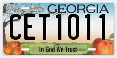 GA license plate CET1011