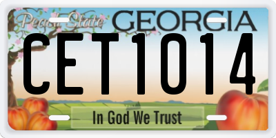 GA license plate CET1014