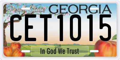 GA license plate CET1015