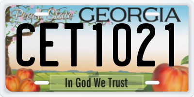 GA license plate CET1021