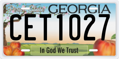 GA license plate CET1027