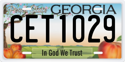 GA license plate CET1029