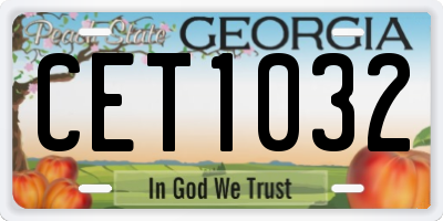 GA license plate CET1032