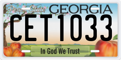 GA license plate CET1033