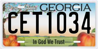 GA license plate CET1034