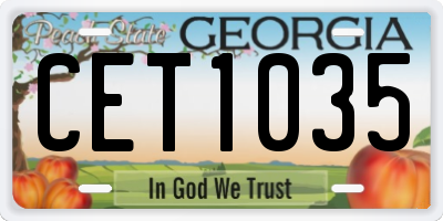 GA license plate CET1035