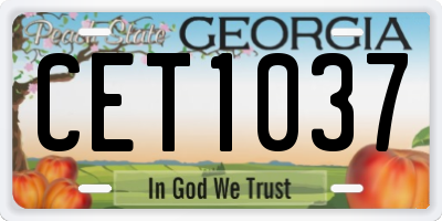 GA license plate CET1037