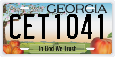 GA license plate CET1041