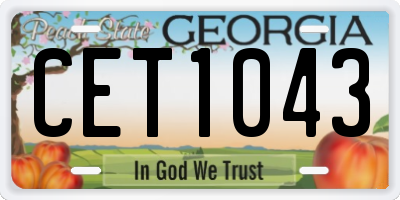 GA license plate CET1043