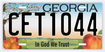 GA license plate CET1044
