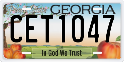 GA license plate CET1047