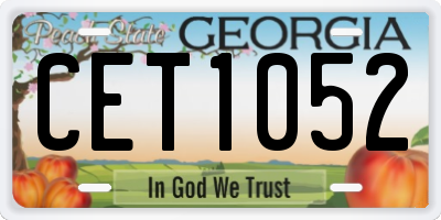 GA license plate CET1052
