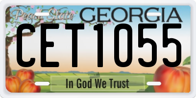 GA license plate CET1055