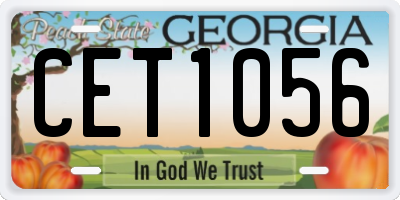 GA license plate CET1056