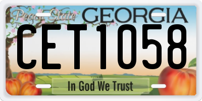 GA license plate CET1058