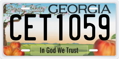 GA license plate CET1059