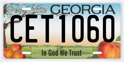 GA license plate CET1060