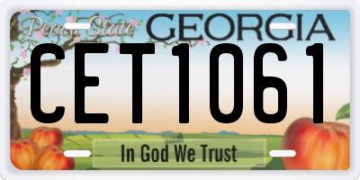 GA license plate CET1061