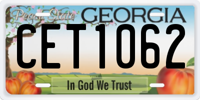 GA license plate CET1062