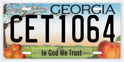 GA license plate CET1064