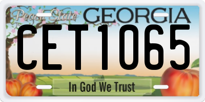 GA license plate CET1065