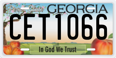GA license plate CET1066