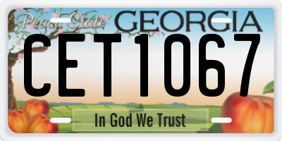 GA license plate CET1067