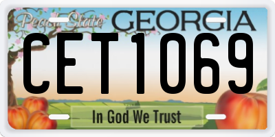 GA license plate CET1069