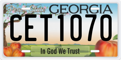 GA license plate CET1070