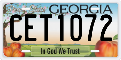 GA license plate CET1072