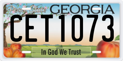 GA license plate CET1073