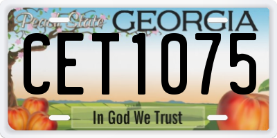 GA license plate CET1075