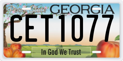GA license plate CET1077