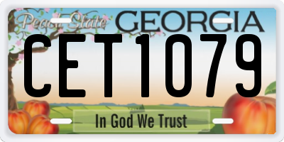 GA license plate CET1079
